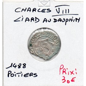 Liard au Dauphin Poitier Charles VIII (1488) TB+