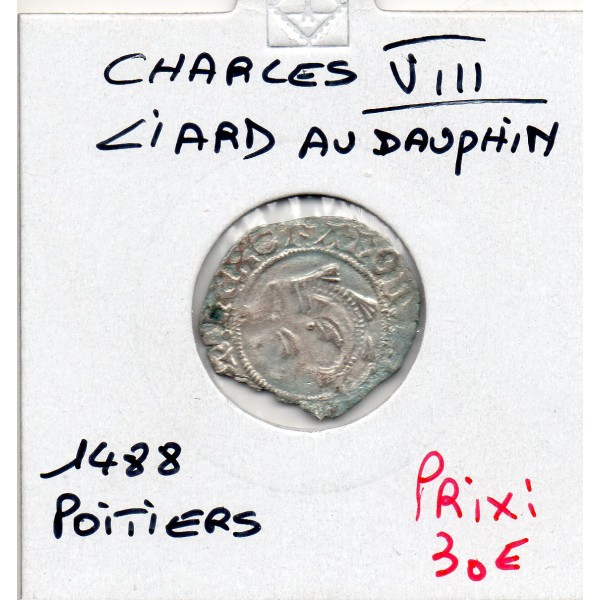 Liard au Dauphin Poitier Charles VIII (1488) TB+