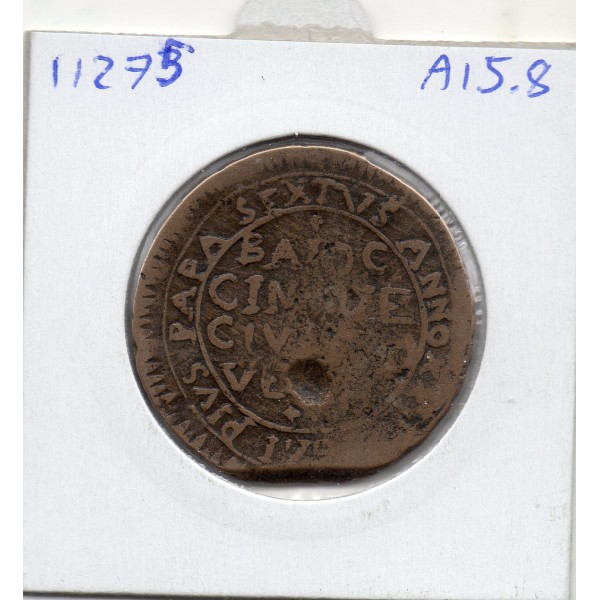 Vatican Civita Vecchia Pie VI 5 Baiocchi 1797 TB KM.6.1