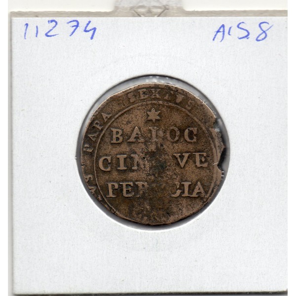 Vatican Perugia Pie VI 5 Baiocchi 1797 TB KM.8