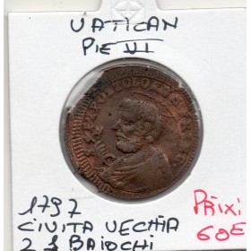 Vatican Civita Vecchia Pie VI 2 1/2 Baiocchi 1797 TTB+ KM.5a