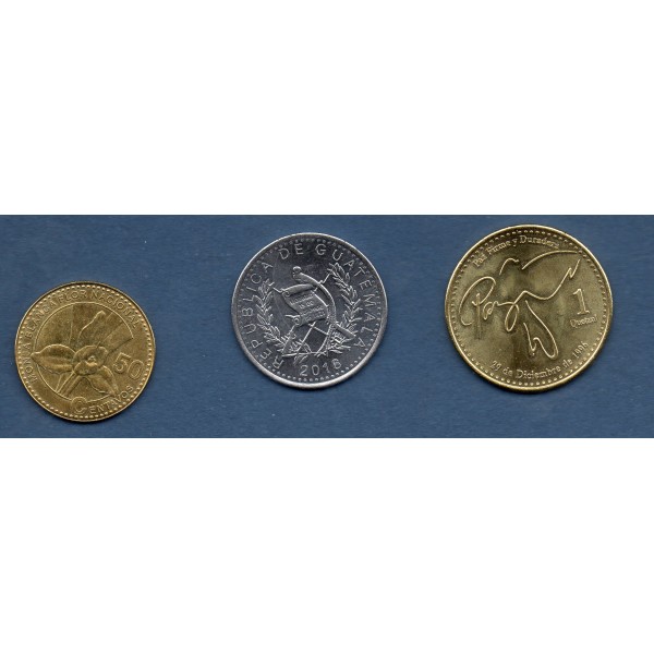 Lot de 3 pièces du Guatemala 2012 à 2022 Spl