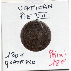 Vatican Pie VII 1 Quattrino 1801 TTB, KM.1260