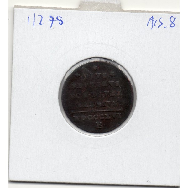 Vatican Pie VII 1 Quattrino 1816 B Bologne  TTB, KM.1276.3