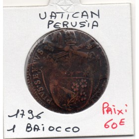 Vatican Perusia Pie VI 1 Baiocco 1795 TTB, KM.1