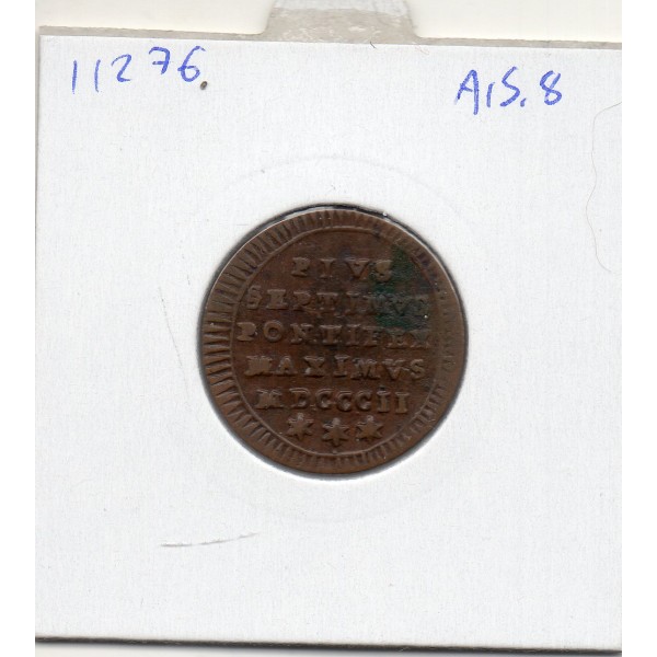 Vatican Pie VII 1 Quattrino 1802 TTB, KM.1264