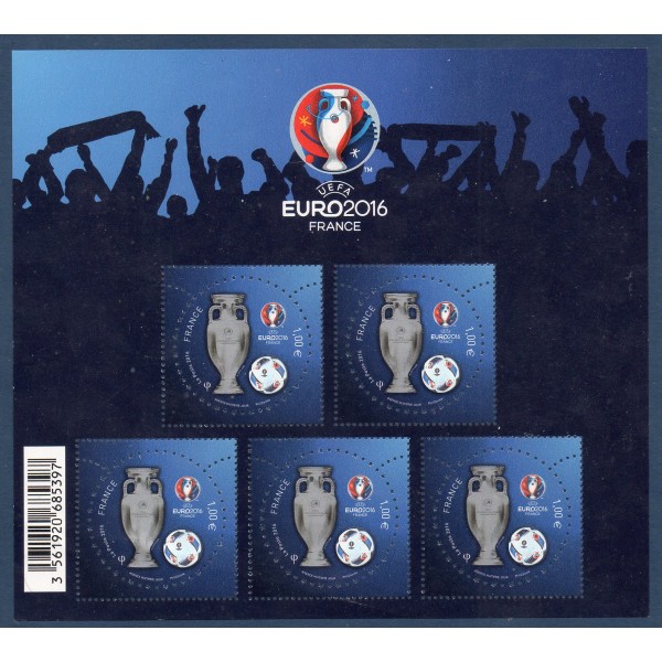Bloc Feuillet france Yvert 137 UEFA Euro 2016 Footbal à 1€