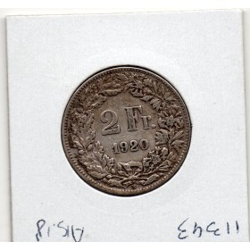 Suisse 2 francs 1920 TTB, KM.21