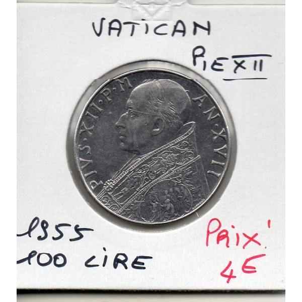 Vatican Pie XII 100 lire 1955 Spl, KM.55