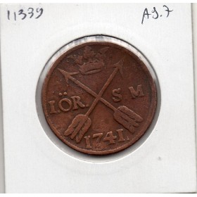 Suède 1 ore 1741 B, KM.416 Fredrik 1er