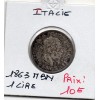 Italie 1 Lire 1863 M BN TTB, KM.5a Vittorio Emanuele
