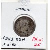 Italie 1 Lire 1863 M BN TB+,  KM.15 Vittorio Emanuele II