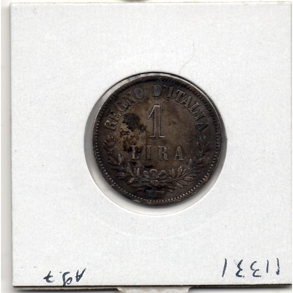 Italie 1 Lire 1863 M BN TB+,  KM.15 Vittorio Emanuele II
