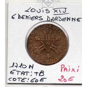 6 denier Dardenne TB 1710 N Montpellier Louis XIV