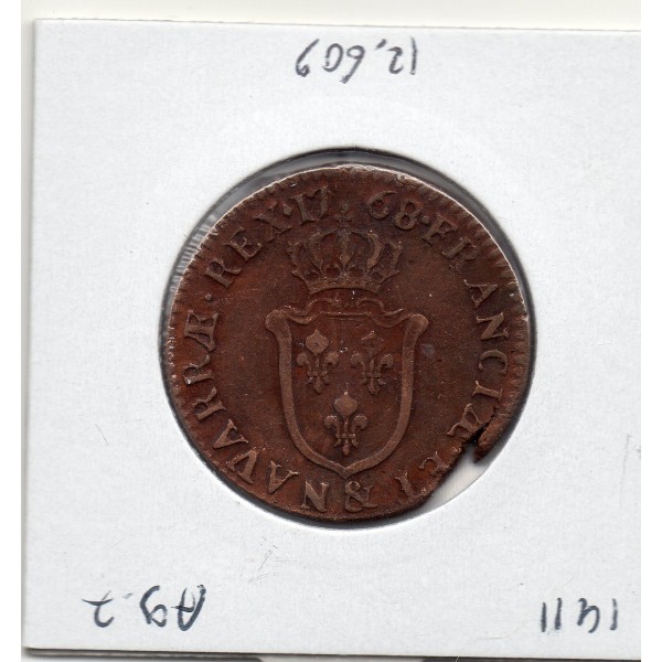 Sol d'Aix 1768 & Louis XV TTB sans patine