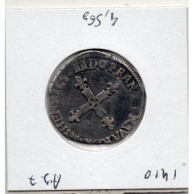 1/8 ou Huitieme d'Ecu Croix de Face 1608 H La rochelle TTB- Henri IV 1er type