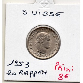 Suisse 20 rappen 1953 Spl, KM.29