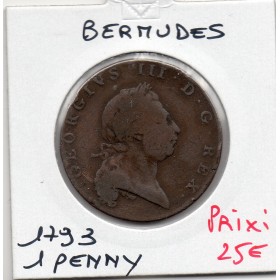 Bermudes 1 Penny 1793 B, KM.5 Georges III