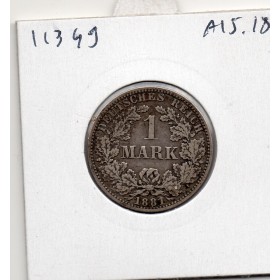 Allemagne 1 mark 1881 A, TTB KM.7 Wilhelm 1er