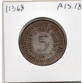 Allemagne RFA 5 deutche mark 1951 D, TTB KM.112