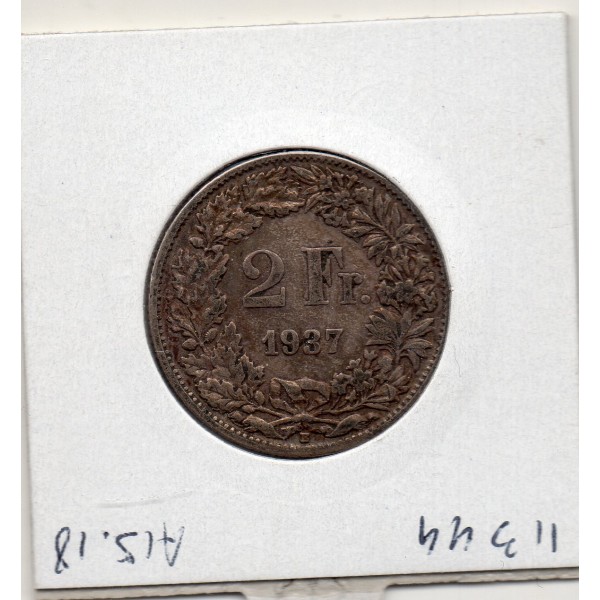 Suisse 2 francs 1937 TTB, KM.21