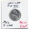 Vatican Pie XII 5 lire 1953 Spl, KM.51 Justice