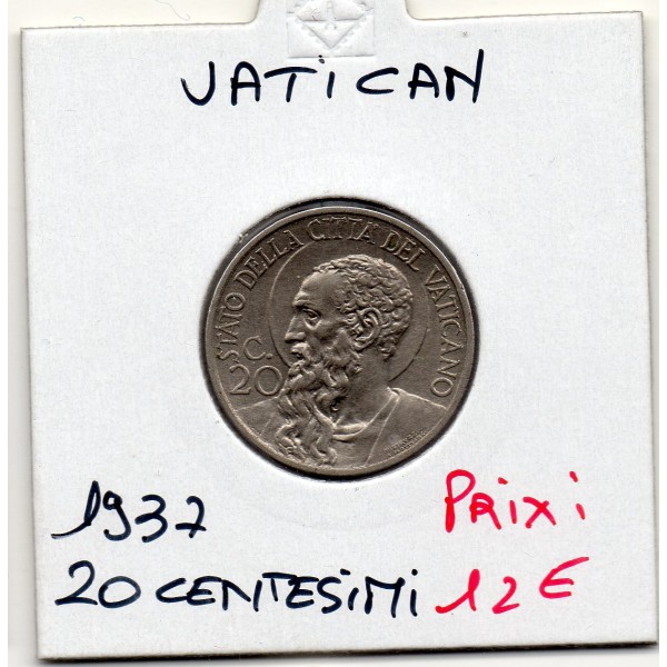 Vatican 20 centesimi 1937 Spl, KM.3 Pie XI