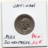 Vatican 20 centesimi 1937 Spl, KM.3 Pie XI