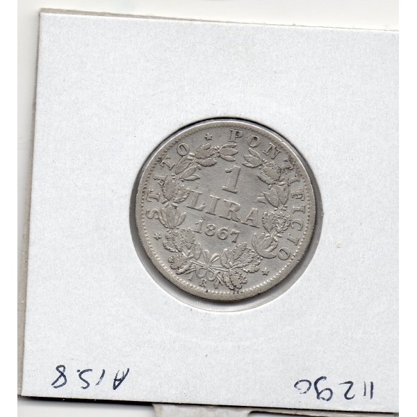 Vatican Pie IX 1 lira 1867 an XXI TB, KM.1378