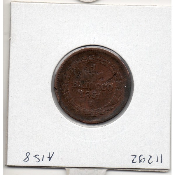 Vatican Pie IX 1/2 Baiocco 1851 B Bologne TB, KM.1340