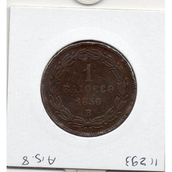 Vatican Pie IX 1 Baiocco 1850 R Rome TTB-, KM.1345