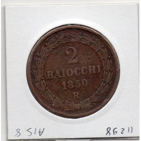 Vatican Pie IX 2 Baiocchi 1850 R Rome TTB-, KM.1343