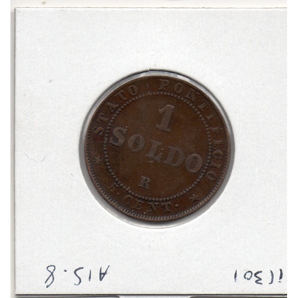 Vatican Pie IX 1 Soldo 1866 TTB-, KM.1372.1 petit buste