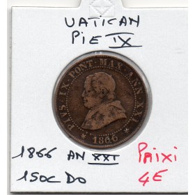 Vatican Pie IX 1 Soldo 1866 TB-, KM.1372.1 petit buste