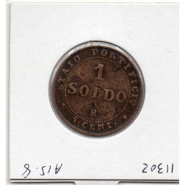 Vatican Pie IX 1 Soldo 1866 TB-, KM.1372.1 petit buste