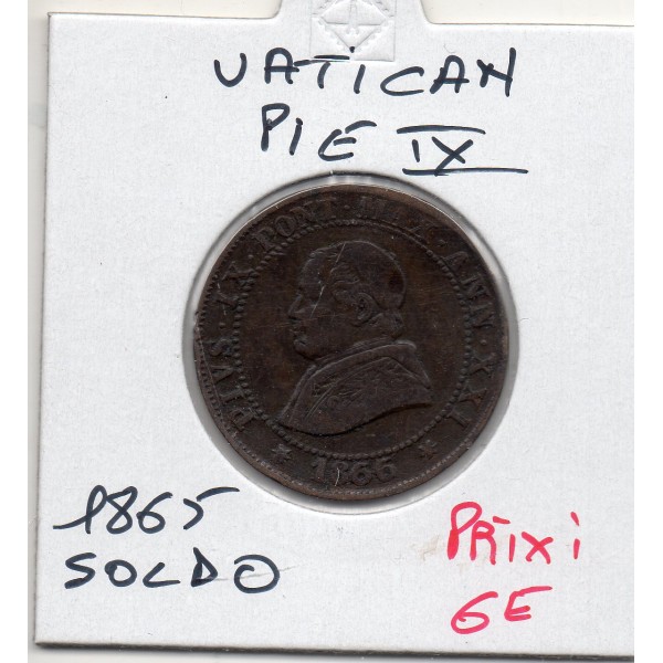 Vatican Pie IX 1 Soldo 1866 TB, KM.1372.1 petit buste