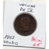 Vatican Pie IX 1 Soldo 1867 TB, KM 1372.2 grand buste