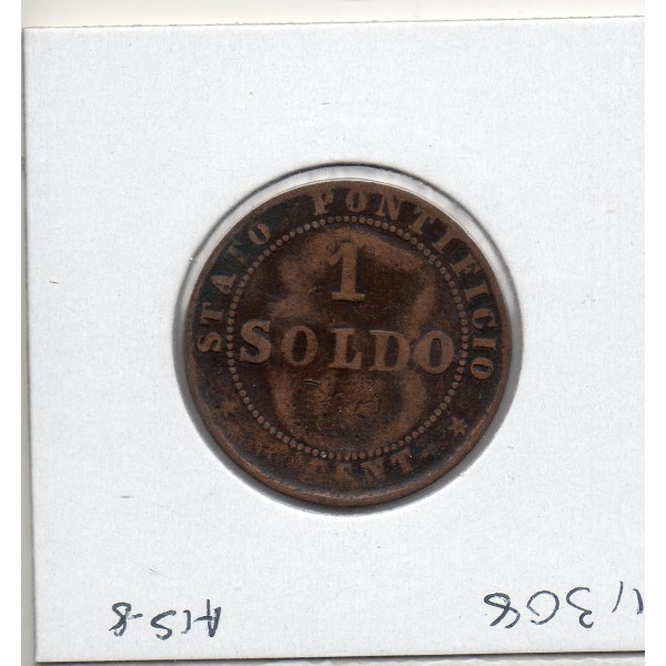 Vatican Pie IX 1 Soldo 1866 TB, KM.1372.2 coins choqués