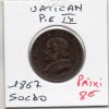 Vatican Pie IX 1 Soldo 1867 TTB-, KM 1372.2 grand buste