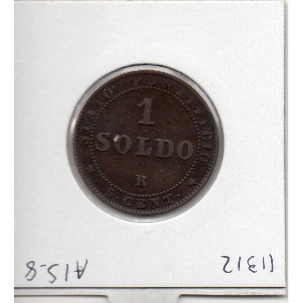 Vatican Pie IX 1 Soldo 1867 TTB-, KM 1372.2 grand buste