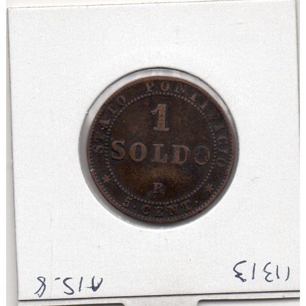 Vatican Pie IX 1 Soldo 1867 TTB-, KM 1372.2 grand buste