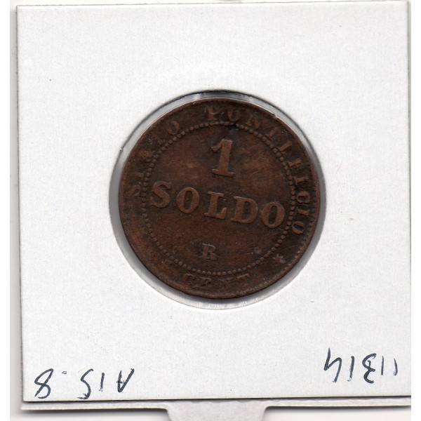 Vatican Pie IX 1 Soldo 1867 TB+, KM 1372.2 grand buste