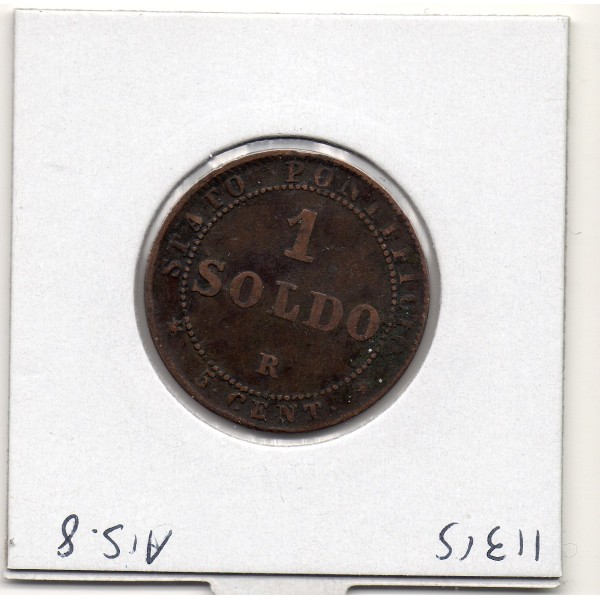 Vatican Pie IX 1 Soldo 1866 TTB, KM 1372.2 grand buste