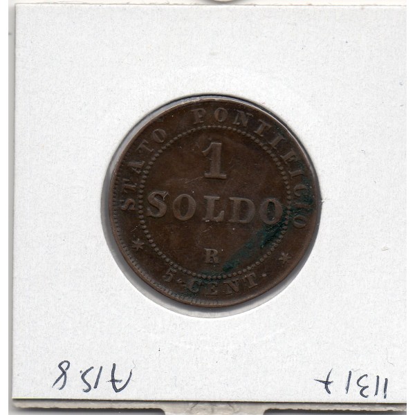 Vatican Pie IX 1 Soldo 1866 TTB, KM.1372.2 coins choqués