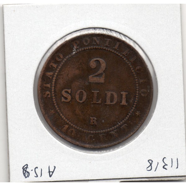 Vatican Pie IX 2 Soldi 1866 TTB-, KM.1373