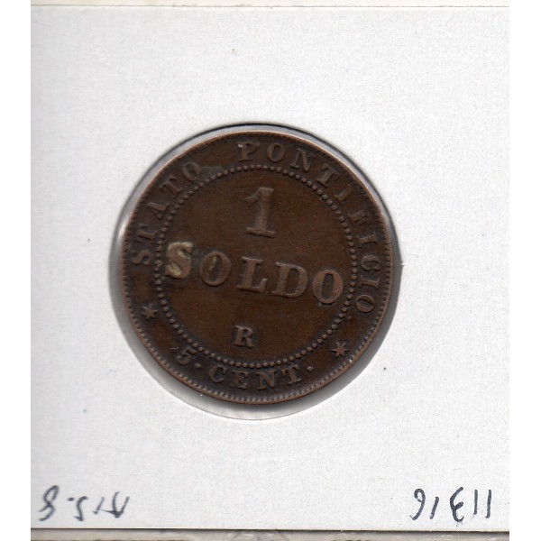 Vatican Pie IX 1 Soldo 1866 TTB, KM 1372.2 grand buste