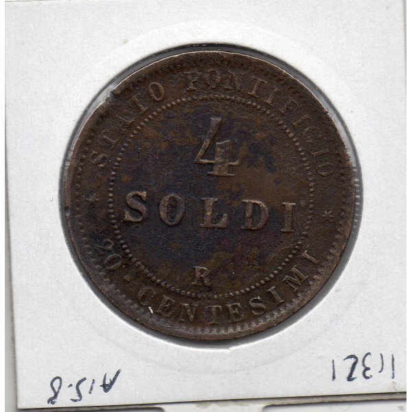 Vatican Pie IX 4 Soldi 1868 an XXIII TTB, KM.1374