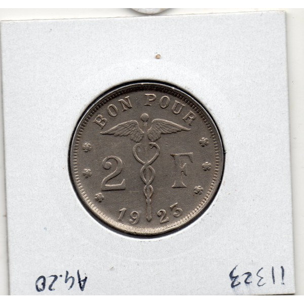 Belgique 2 Francs 1925 en Français TTB, KM.91 type Bonnetain
