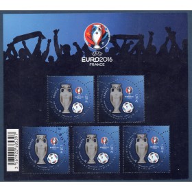 Bloc Feuillet france Yvert 137 UEFA oblitéré Euro 2016 Footbal à 1€