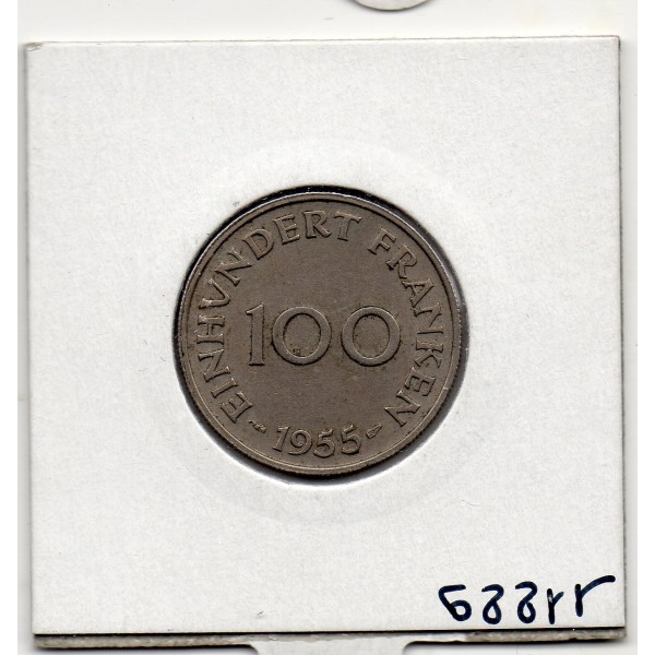 Sarre Saar, 100 franken 1955 TTB+, Gad 4 pièce de monnaie